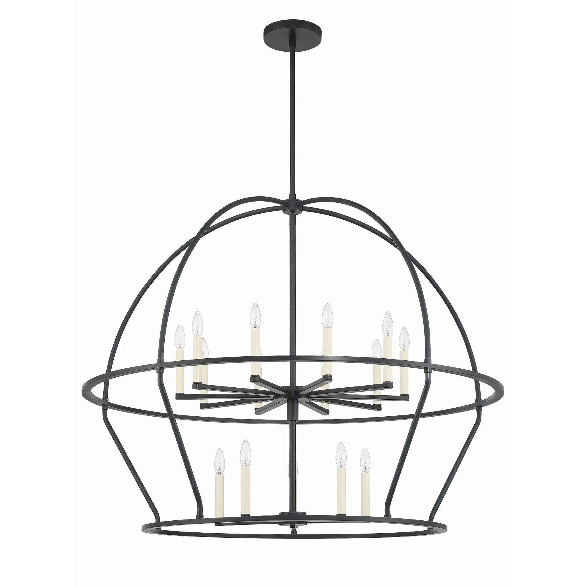 Abbott 15 Light Black Chandelier 48"W x 39.5"H x 48"D