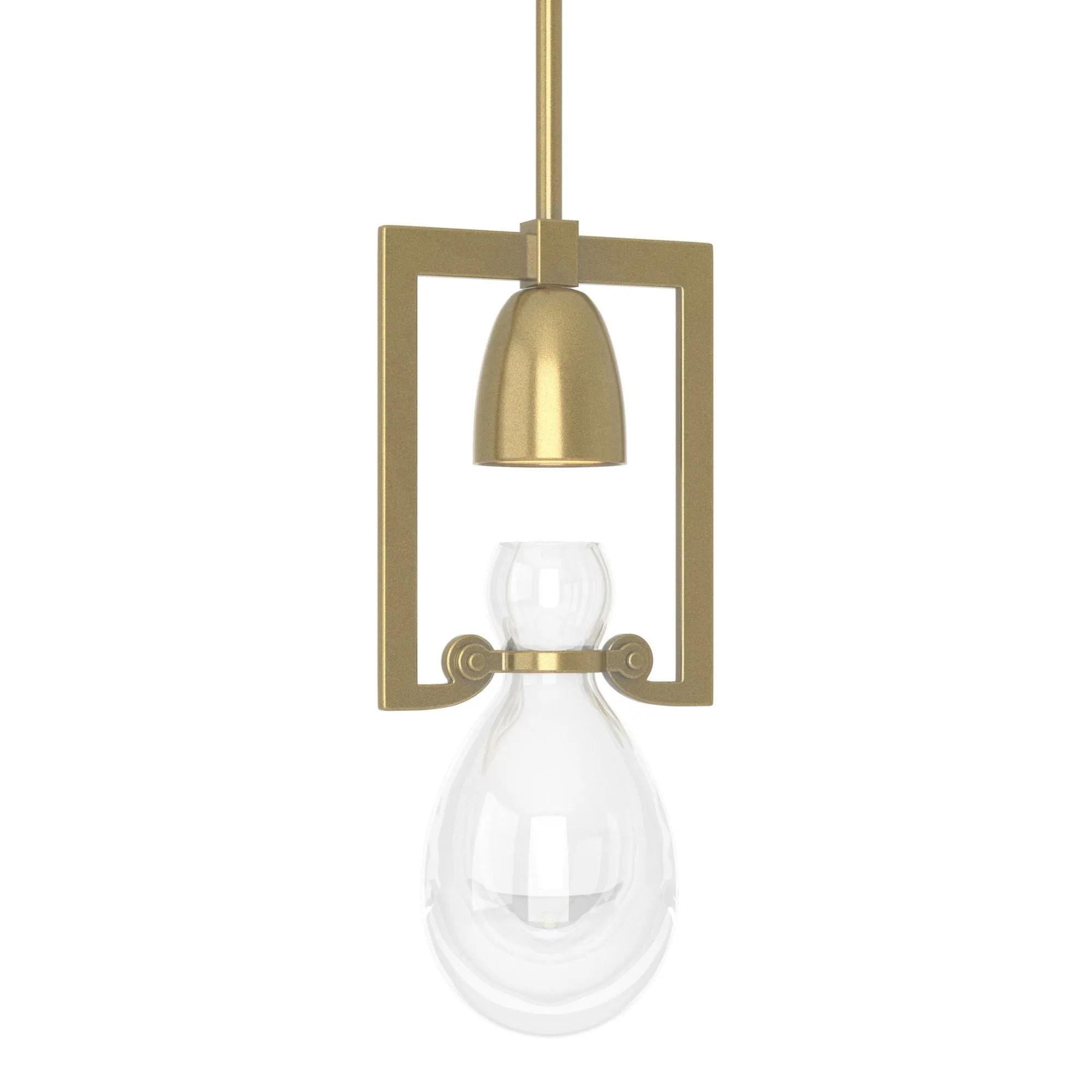 Apothecary Mini Pendant 1-Light Clear Glass (ZM) in Modern Brass