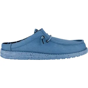 Dude Wally Slip Canvas Mens Elemental Blue Textile Slip On Mules