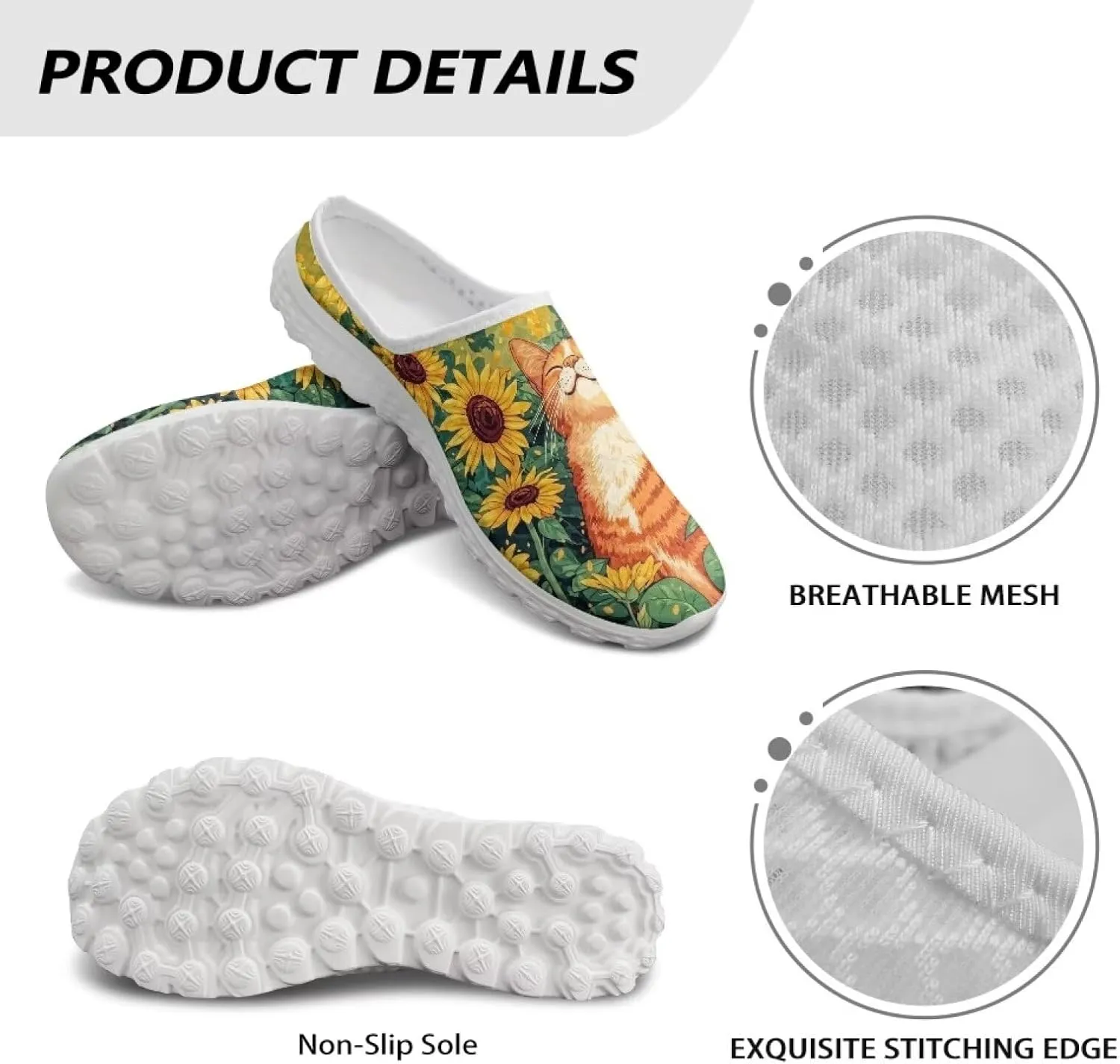 GOSTONG Mules for Women Lightweight Slip on Mule Backless Sneakers Breathable Mesh Walking Shoes for Garden Outdoors Size 6-13.5