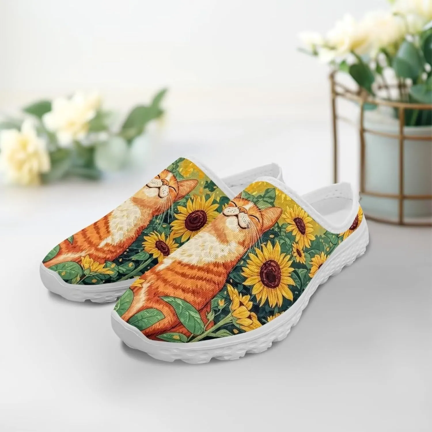 GOSTONG Mules for Women Lightweight Slip on Mule Backless Sneakers Breathable Mesh Walking Shoes for Garden Outdoors Size 6-13.5