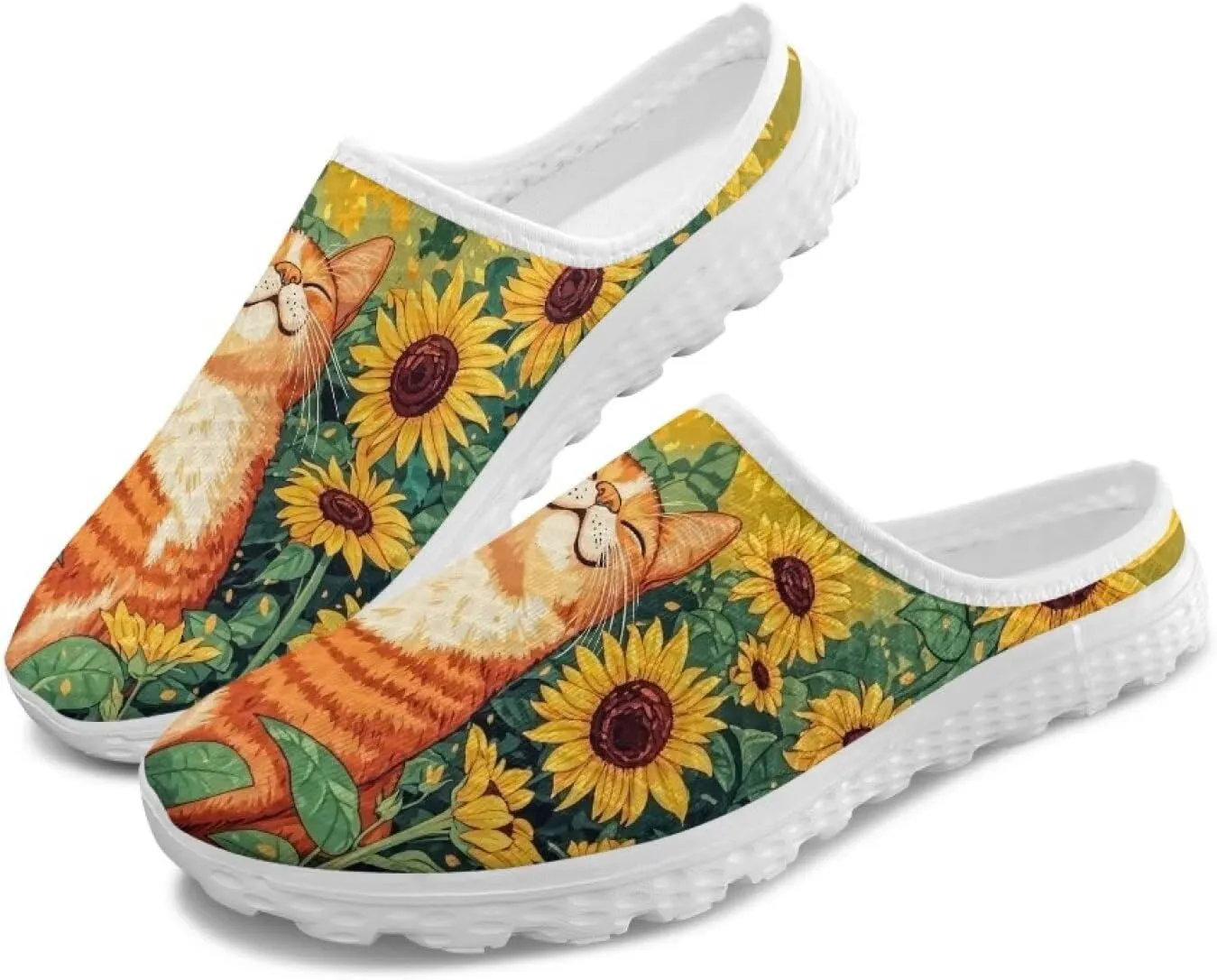 GOSTONG Mules for Women Lightweight Slip on Mule Backless Sneakers Breathable Mesh Walking Shoes for Garden Outdoors Size 6-13.5