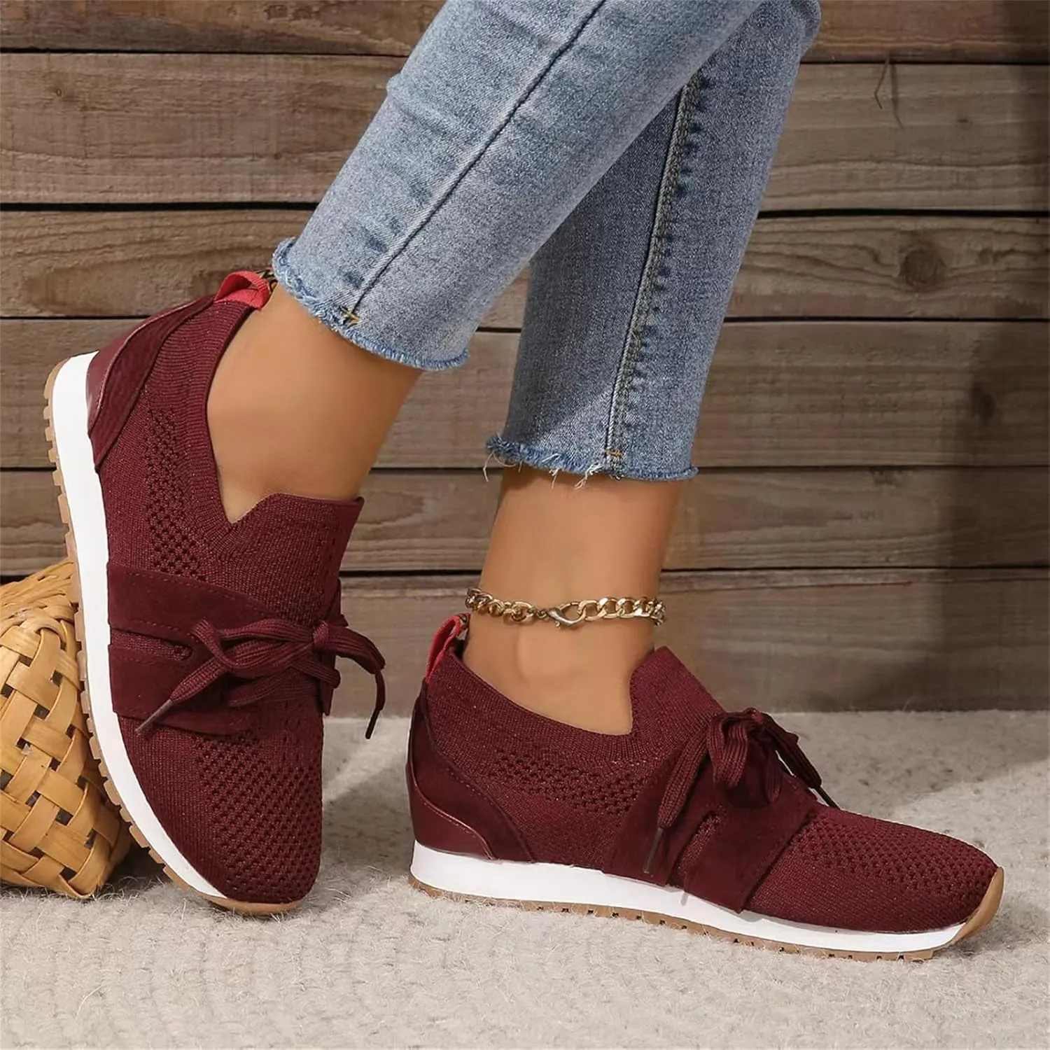 Ladmiple Running Shoes For Women Slip On Walking Shoes Breathable Athletic Workout Tennis Shoes Lightweight Gym Sneakers 2025
