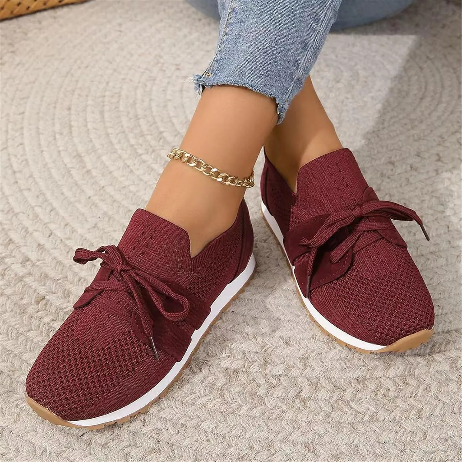 Ladmiple Running Shoes For Women Slip On Walking Shoes Breathable Athletic Workout Tennis Shoes Lightweight Gym Sneakers 2025