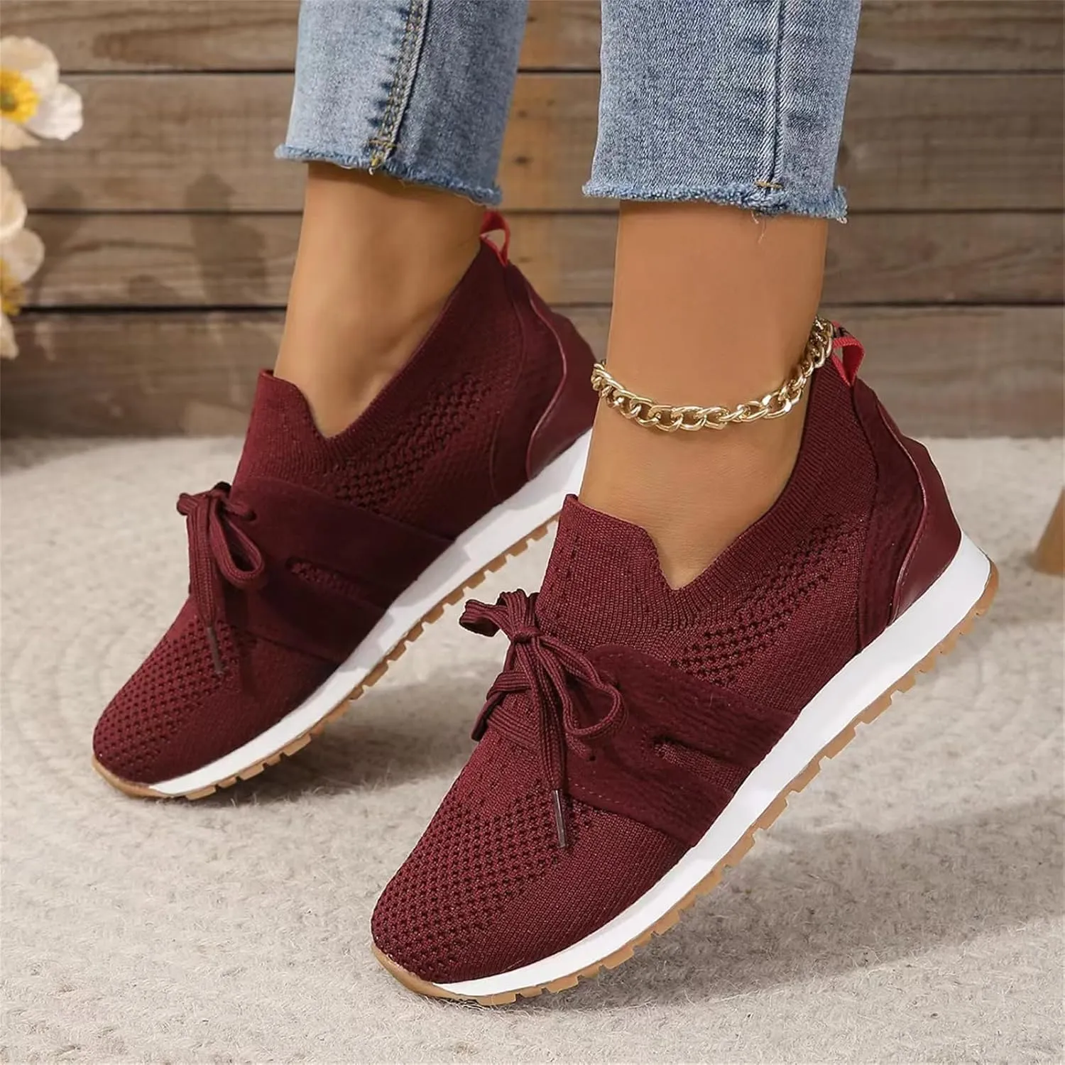 Ladmiple Running Shoes For Women Slip On Walking Shoes Breathable Athletic Workout Tennis Shoes Lightweight Gym Sneakers 2025
