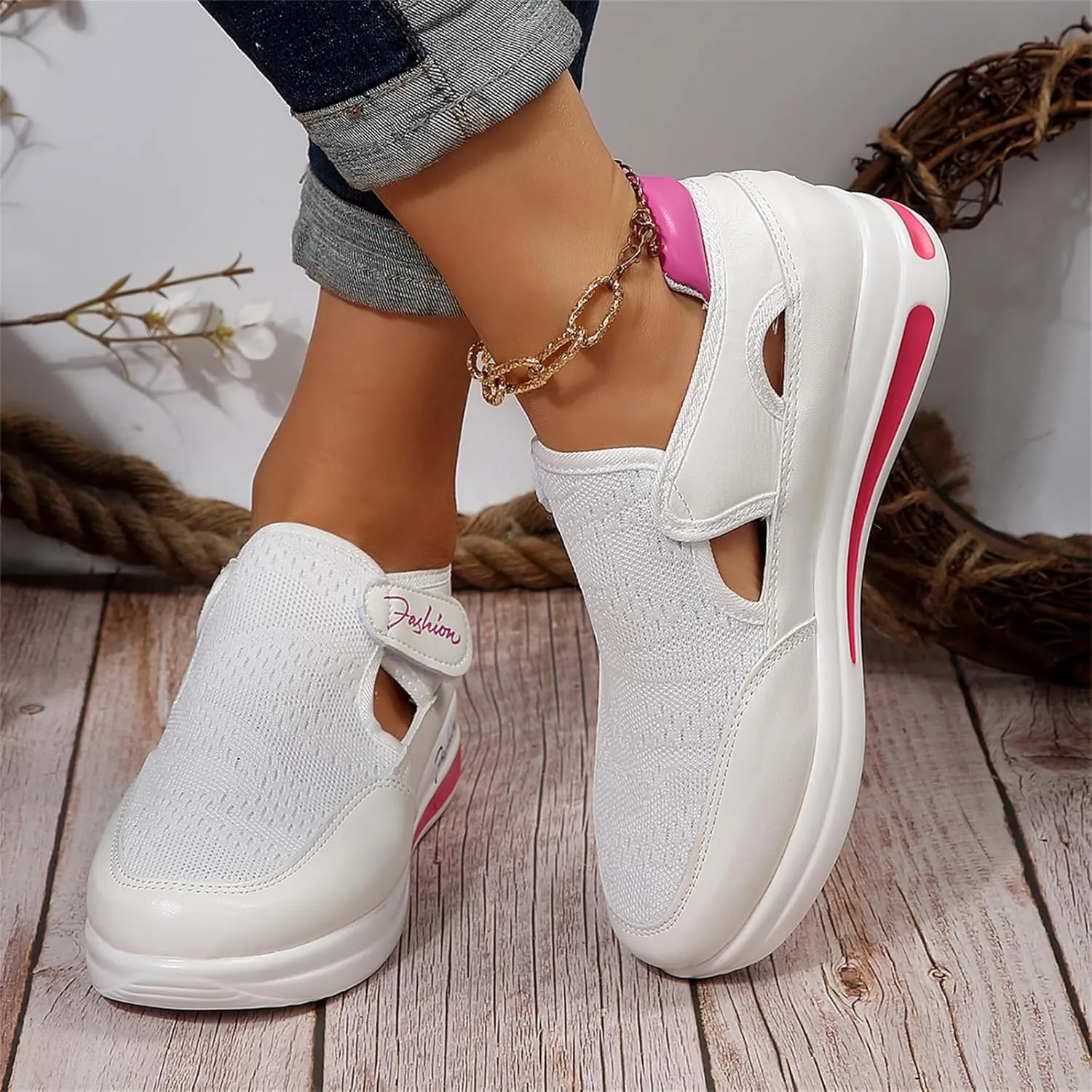 Ladmiple Sneakers For Women Slip On Wide Width Loafers Canvas Shoes Fashion Dressy Casual Summer Flats Walking Sneakers