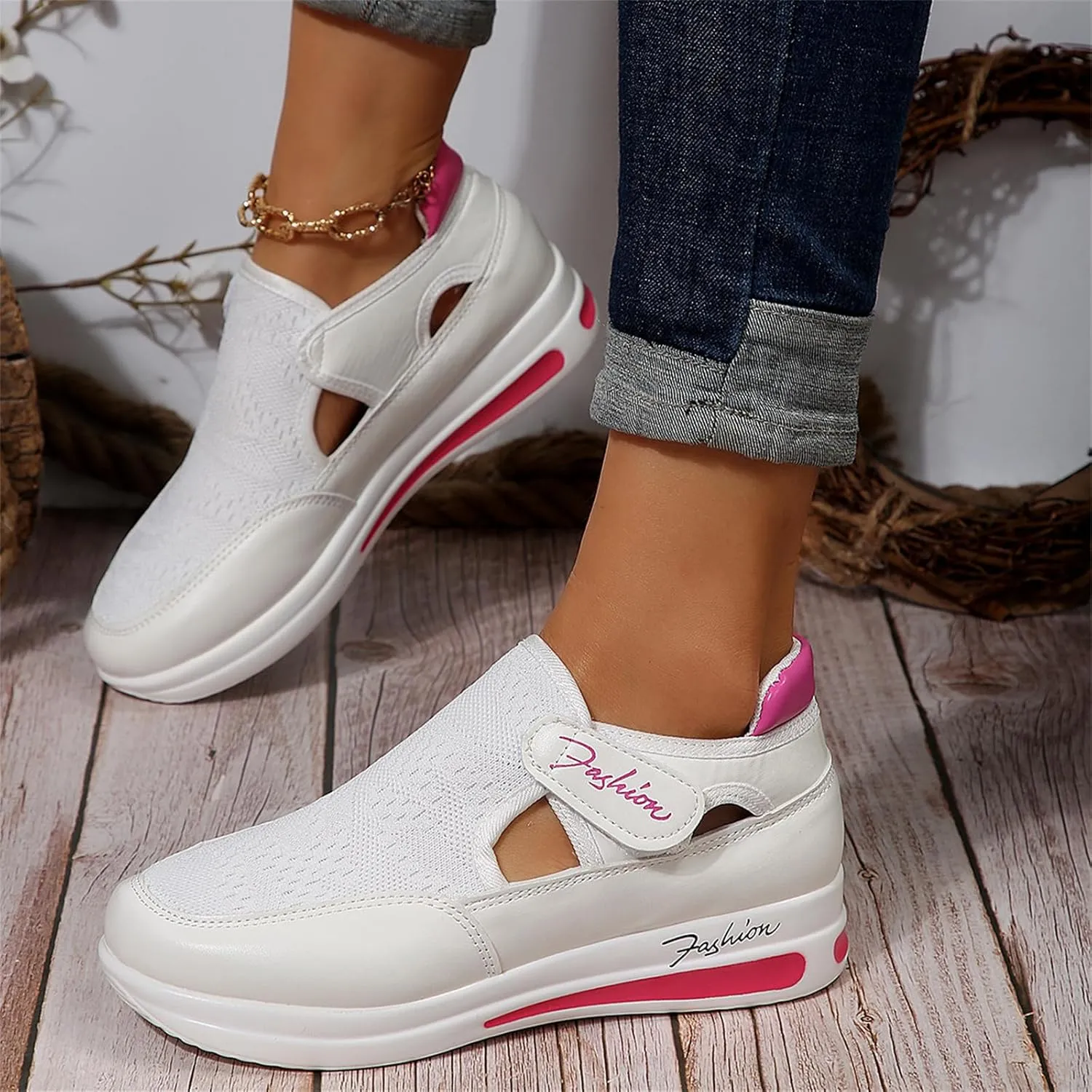Ladmiple Sneakers For Women Slip On Wide Width Loafers Canvas Shoes Fashion Dressy Casual Summer Flats Walking Sneakers