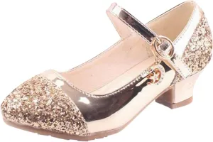 Mary Jane Shoes with Low Heel 𝗥hinestones Princess Flower Girls Wedding Flat𝘀 Dress Shoes for Little Kid/Big Kid