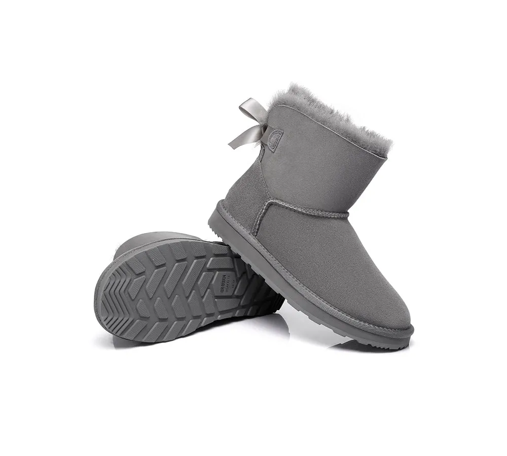 Urban UGG® UGG Boots Women Double faced Sheepskin Wool Mini Back Bow