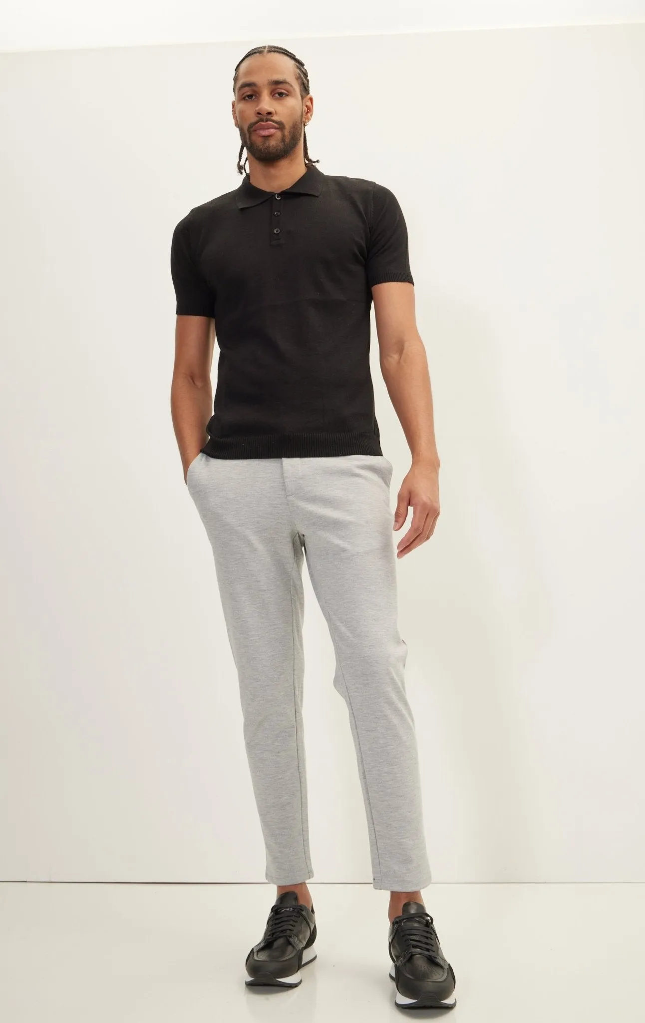 Weekend Knitted Fit Slacks - Grey
